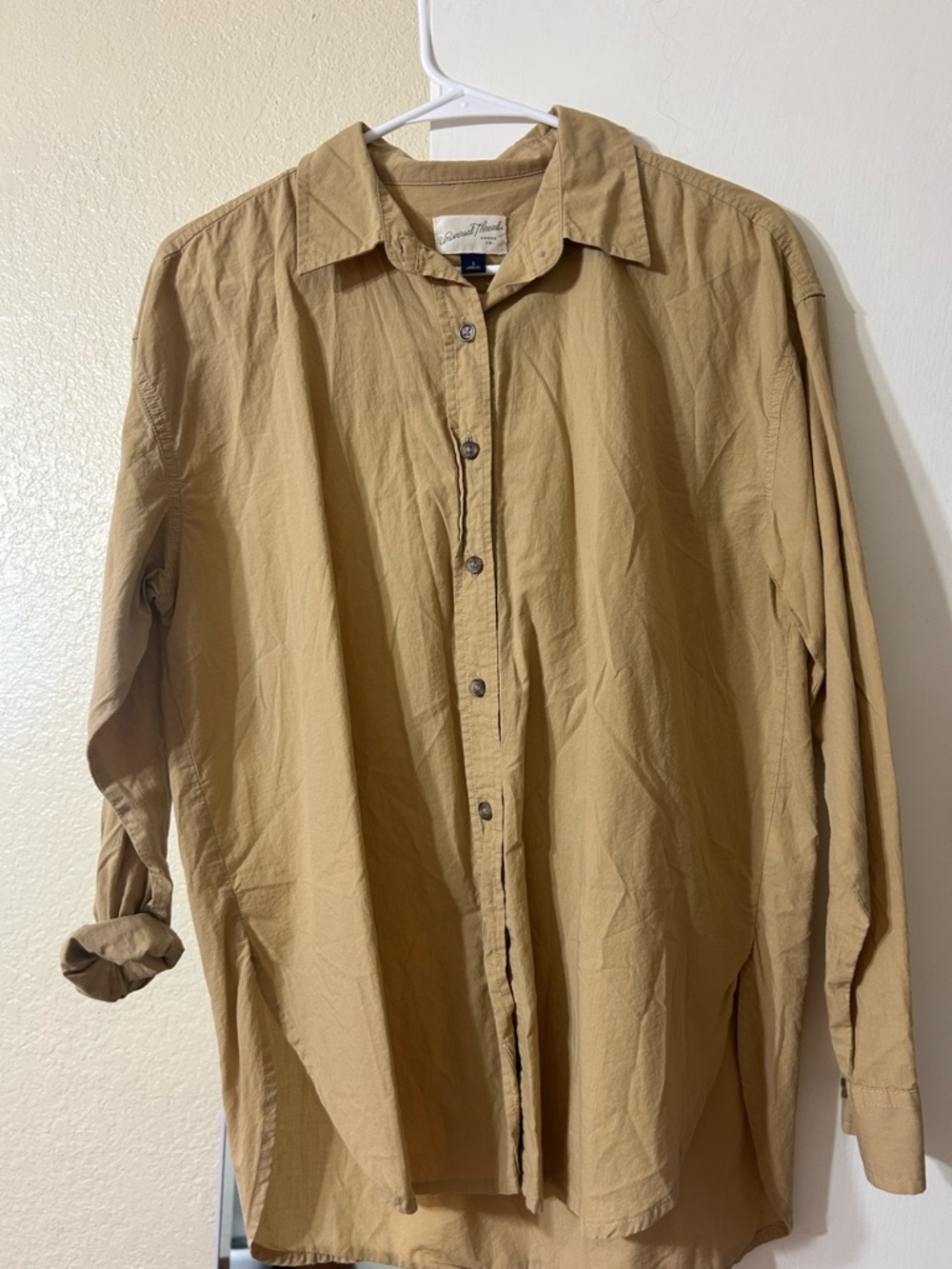 Casual Tan Button-Up Shirt
